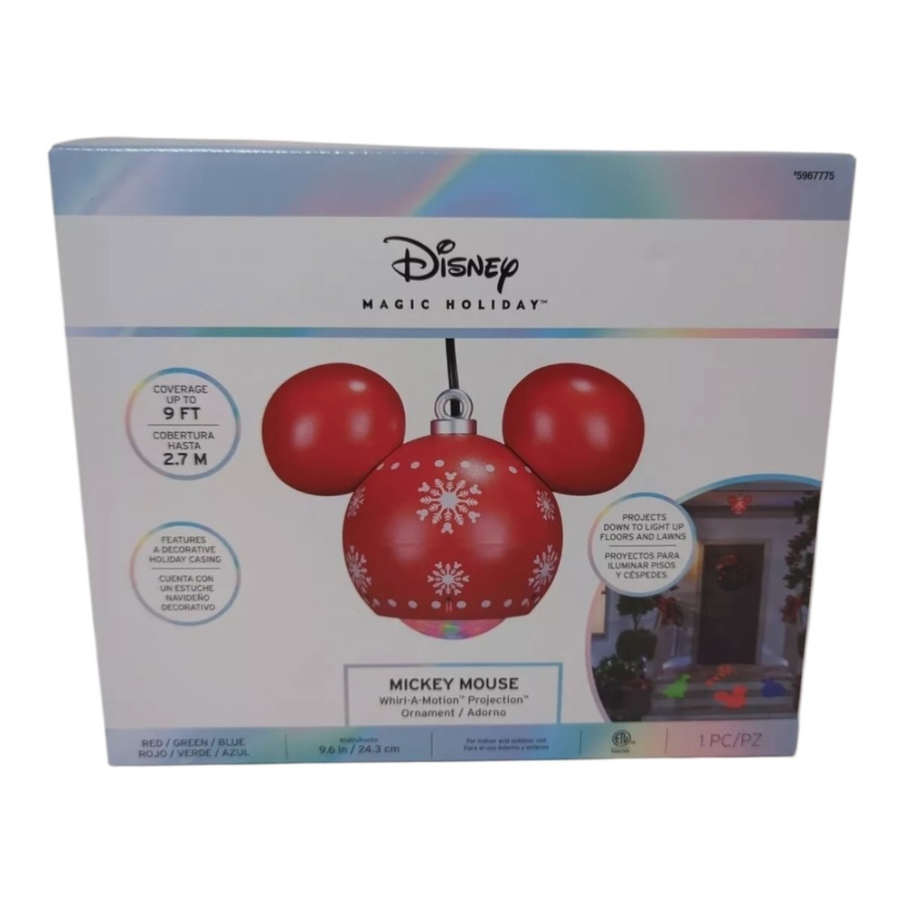 Gemmy Disney Mickey Mouse Whirl-A-Motion Christmas‎ Projection Ornament 9.6" - Picture 6 of 8